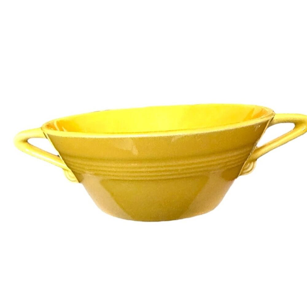 Rare Vintage Homer Laughlin Fiesta Harlequin Yellow Cream Soup Coupe EUC
